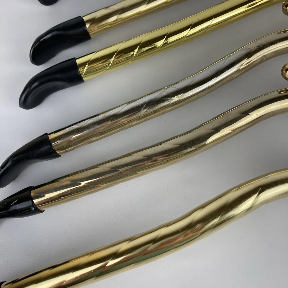 MCM Hollywood Regency Metal Hotel Clothes Coat Tube Hangers Set Of 6